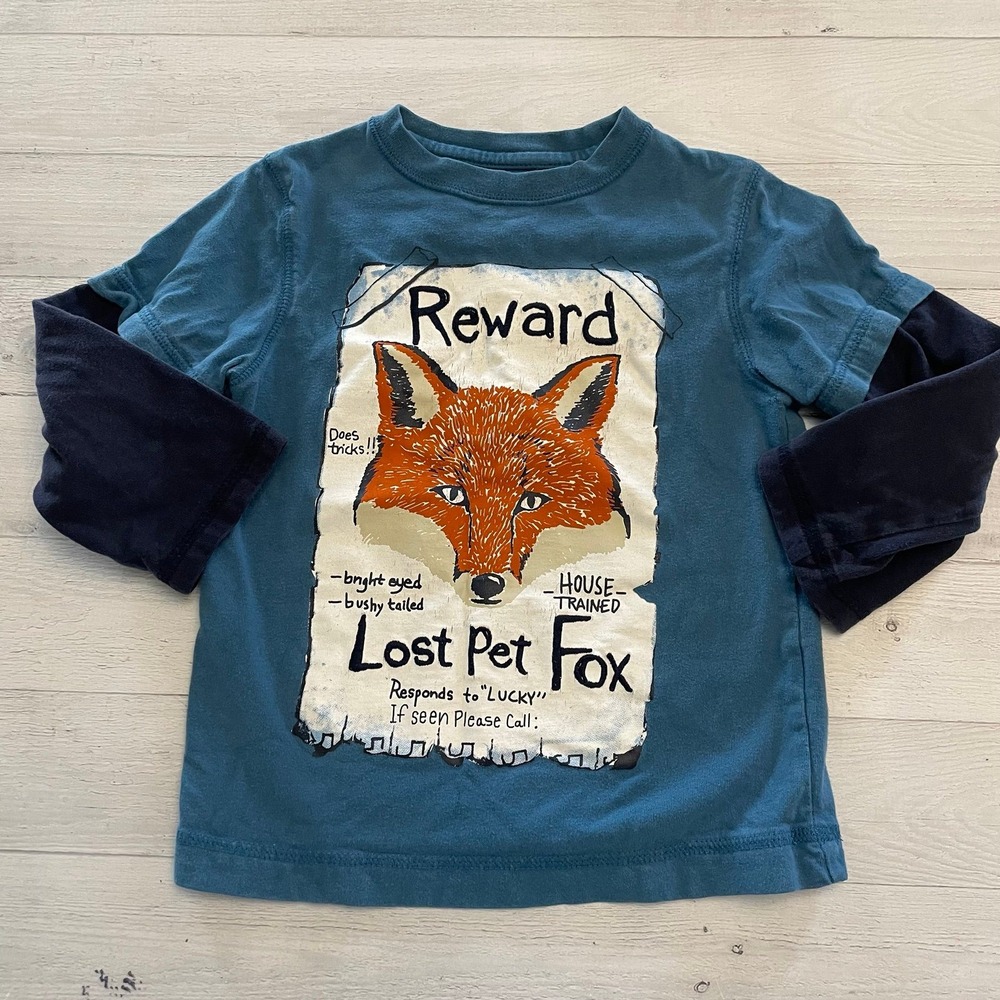 Gymboree boys long sleeve fox shirt‎ size 4